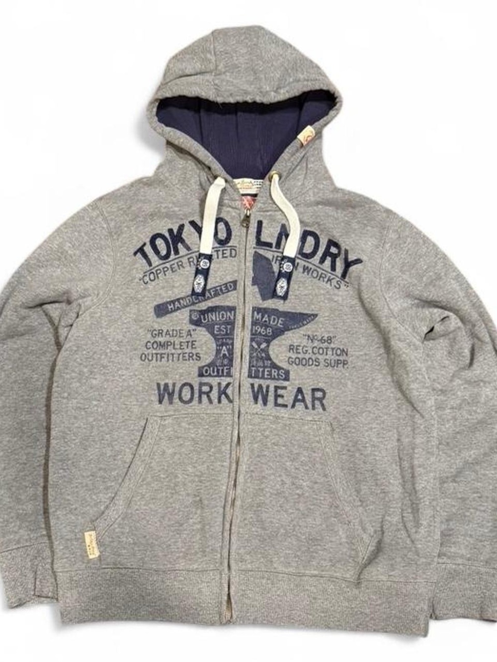 Y2K Tokyo Laundry Graphic Grunge Zip Up Hoodie